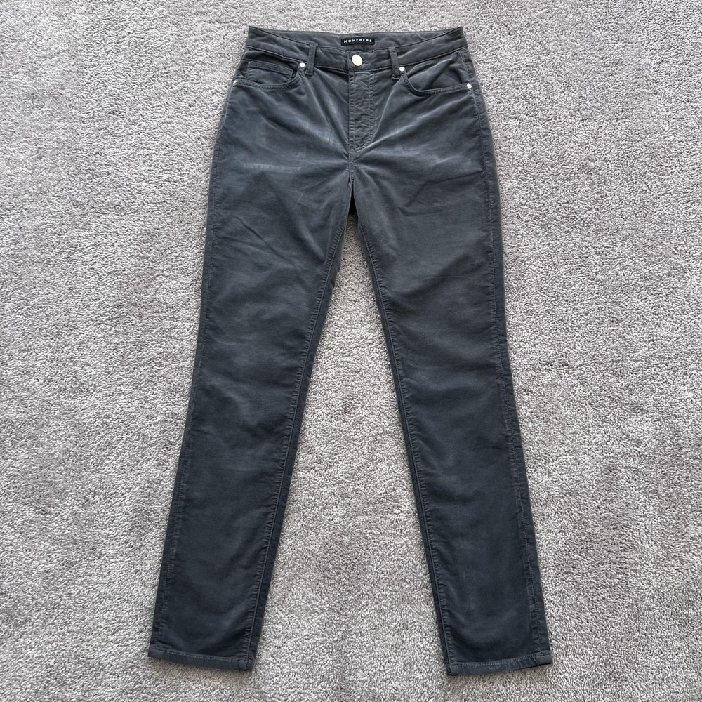 MONFRÈRE Velvet Pants Mens‎ 30x31.5 Gray Slim Fit Tapered Casual